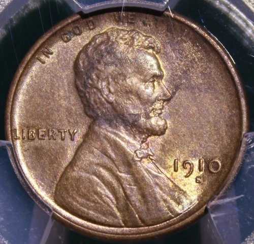 ?? 1910-S リンカーン ウィート セント PCGS MS62RB ? 厳選レッドブラウン サンプル
