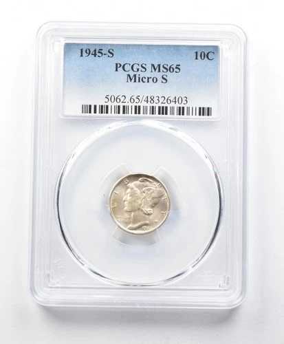 MS65 1945-S マイクロS マーキュリーダイム PCGS *1711