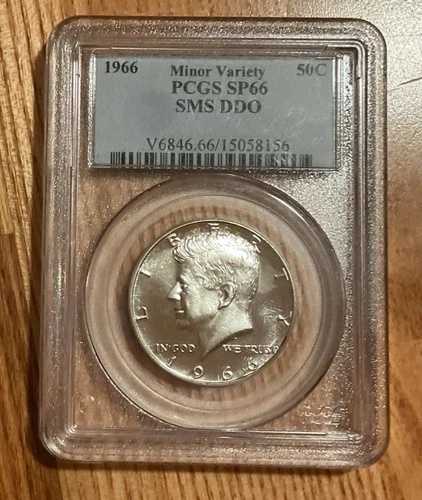 1966年 SMS DDO 50C PCGS SP66 DDO ケネディ ハーフダラー 40% シルバー