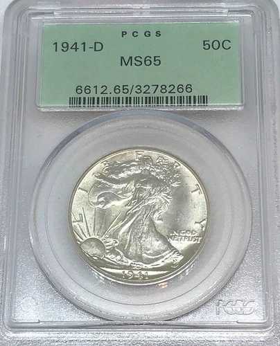 1941-D ウォーキング・リバティ・ハーフ PCGS MS65 - グリーンホルダー