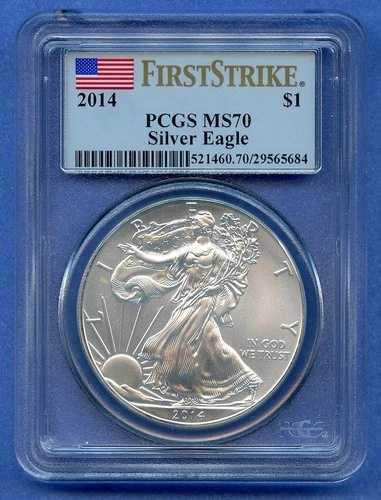 2014年 PCGS MS70 ASE 1オンス アメリカンシルバーイーグル $1 米国造幣局 ファーストストライクコイン