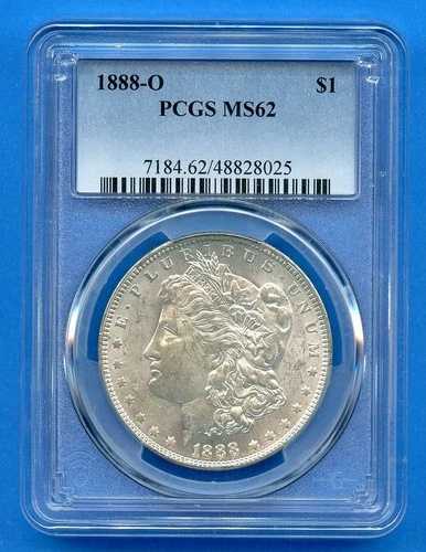 1888 O PCGS MS62 モルガン銀貨 1ドル 米国造幣局発行 1888-O MS-62 ブラストホワイト