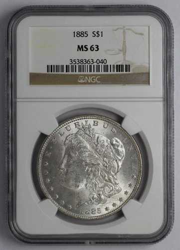 1885年 モルガン銀貨 NGC MS 63