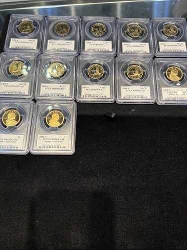 12枚セット サカガウィア プルーフコイン PCGS PR 69 DCAM 2000 - 2011 フィリップ・ディール直筆サイン