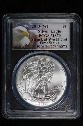 2013-(W) シルバーイーグル PCGS MS-70 ウェストポイント・ファースト・ストライク 3N9T