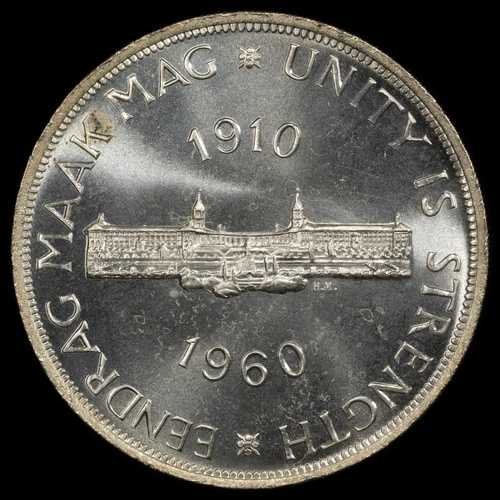 1960年 南アフリカ 5シリング プルーフコイン PCGS PL66 - 50周年記念 SA UNION (03987)