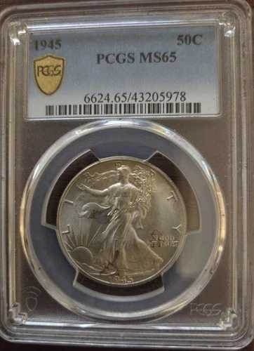 1945年ウォーキング・リバティ・ハーフダラー PCGS MS 65