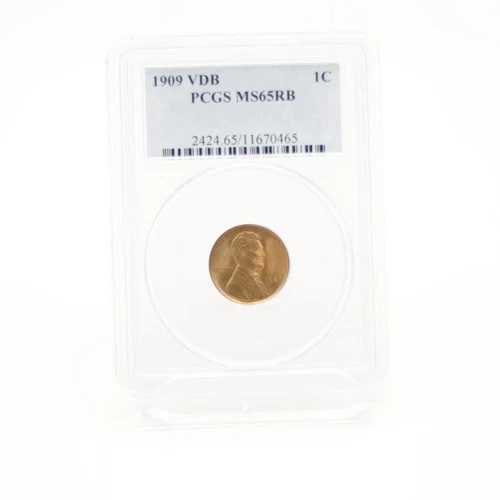 リンカーン・ウィート・ペニー 1セント - 1909 VDB - PCGS MS65 RB - レッドブラウン - 検証番号 11670465