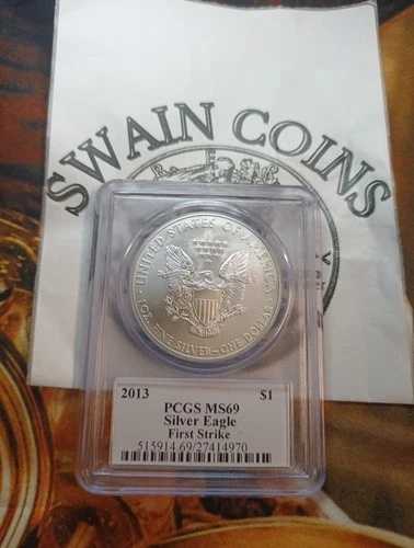 2013年 アメリカン シルバー イーグル PCGS MS69 ファーストストライク ジョン・マーカンティ シグネチャー EM111 53,460円
