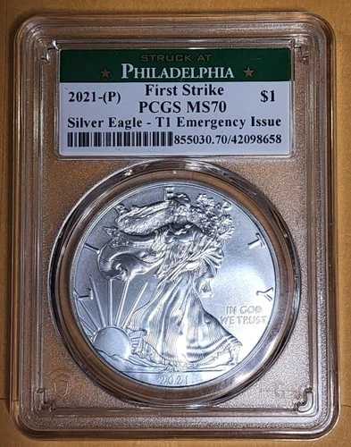 2021年 (P) ファーストストライク シルバーイーグル PCGS MS70 - FDOI 53,460円