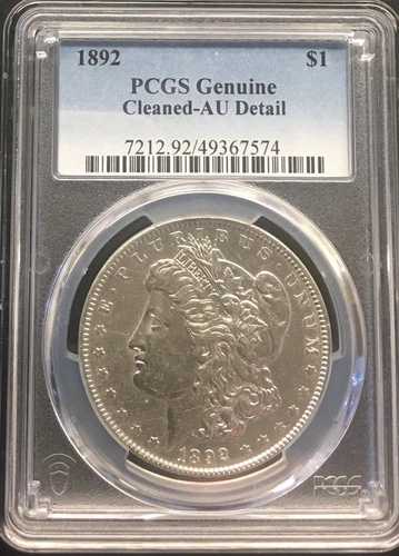 1892年 モルガン銀貨 PCGS AU 詳細（クリーニング済み）送料無料 53,460円