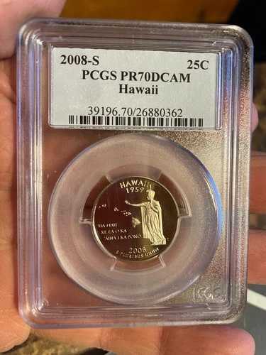 2008-S ハワイ州 クラッド クォーター プルーフ PCGS PR70DCAM