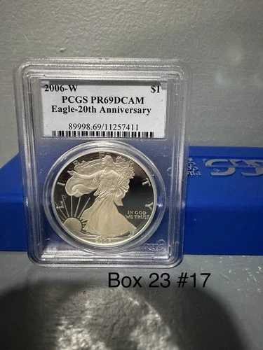2006-W $1 PCGS PR69DCAM シルバーイーグル 20周年記念- 53,460円