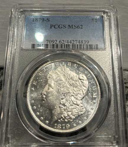 ~1879-S モルガン銀貨 ~PCGS認定 ~MS62 ~未流通 ~ミラーフィールド~