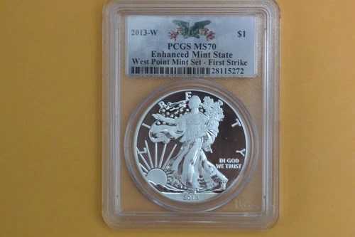 2013年 W アメリカン シルバー イーグル PCGS MS70 エンハンスド - トーニング