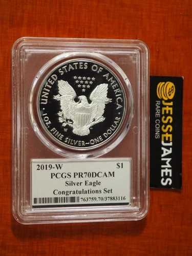 2019 W プルーフ シルバー イーグル PCGS PR70 コングラチュレーションズセット プレミアラベル