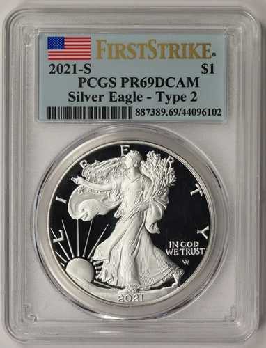 2021-S シルバーイーグル タイプ2 $1 プルーフ PR 69 DCAM PCGS ファーストストライク
