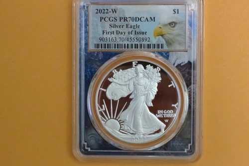 2022-W 1ドル シルバーイーグル PCGS PR70DCAM 初日発行