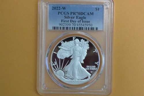 2022-W 1ドル シルバーイーグル PCGS PR70DCAM 初日発行