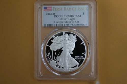 2023 Wプルーフ シルバーイーグル コングラチュレーションセット PCGS PR70 DCAM 初日発行