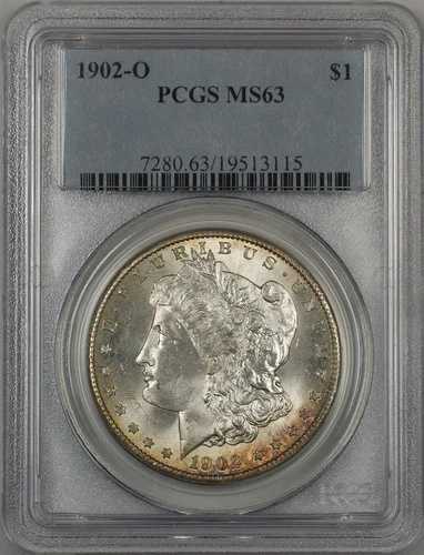 1902-O モルガン シルバー ダラー 1ドル コイン PCGS MS-63 トーンリム (4G)