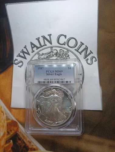 1987年 アメリカン シルバー イーグル MS69 PCGS E195-94
