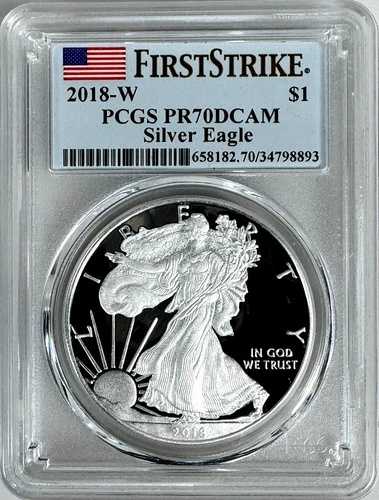 米国 2018 W シルバー アメリカンイーグル PCGS PR70 DCAM ファーストストライク 1オンス 地金コイン