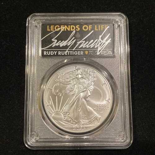 2023年 1ドル アメリカン シルバー イーグル 1オンス PCGS MS70 FS レジェンド オブ ライフ ルディ・ルッティガー