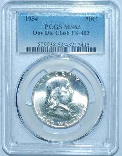 1954年 PCGS MS63 FS-402 バッグス・バニー クラッシュ フランクリン ハーフダラー