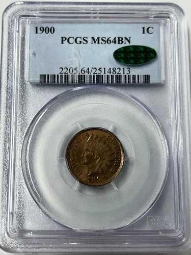 1900年インディアンヘッドセント PCGS MS64 BN CAC グリーン