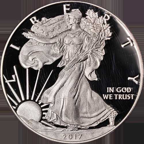 2017-W シルバー アメリカンイーグル $1 PCGS PR69 DCAM トランプ 2020 ラベル 米国造幣局在庫