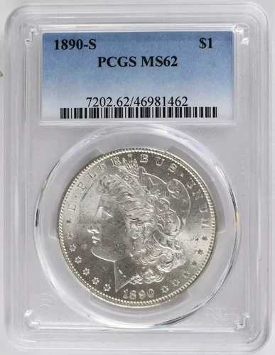 1890年 S モーガン銀貨 PCGS MS-62