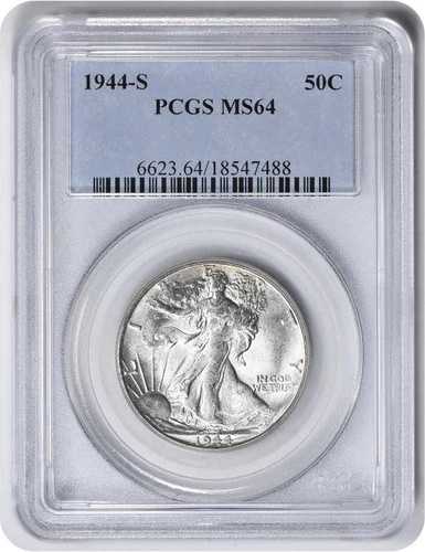 1944年S/Sウォーキング・リバティ・ハーフダラー RPM 1 MS64 PCGS
