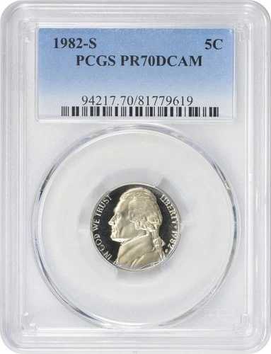 1982-S ジェファーソン・ニッケル PR70DCAM PCGS
