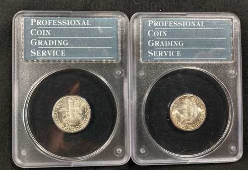 1944-D MS64 FBと1945-D MS65 FB - 初期のPCGSラトラーズは見た目の魅力と光沢が素晴らしい