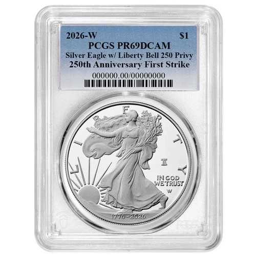 プレセール - 2026-W プルーフ $1 アメリカン シルバー イーグル PCGS PR69DCAM FS ブルーラベル