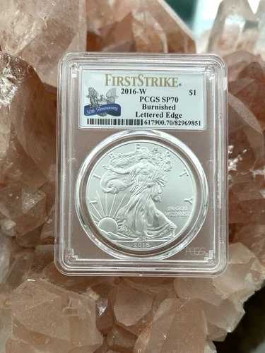 2016年 W ファーストストライク 30周年 PCGS SP70 バーニッシュ加工 レタードエッジ .999シルバー イーグル