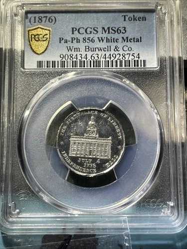 1876年 フィラデルフィア PA 商人トークン Wm. Burwell & Co. Pa-Ph-856 MS63 PCGS