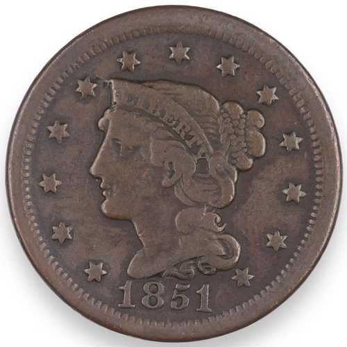 1851/81年米国編み込みヘアラージセント