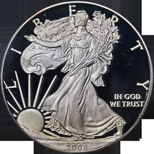 2008-W シルバー アメリカンイーグル $1 PCGS PR69 DCAM ファーストストライクラベル