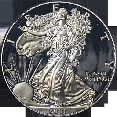 2001-W シルバー アメリカンイーグル $1 PCGS PR69 DCAM