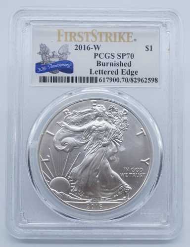 2016年 W バーニッシュド アメリカン シルバー イーグル $1 PCGS SP70 レタードエッジ 1st - U1571