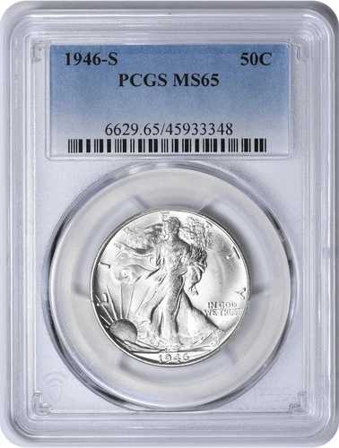 1946-S ウォーキング・リバティ・シルバー・ハーフダラー MS65 PCGS