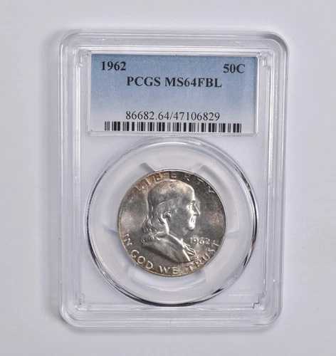 MS64 FBL 1962年 フランクリン ハーフダラー PCGS ブルーラベル