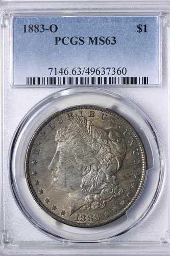 BU 1883-O モルガン銀貨 PCGS MS63 トーン RAYPM