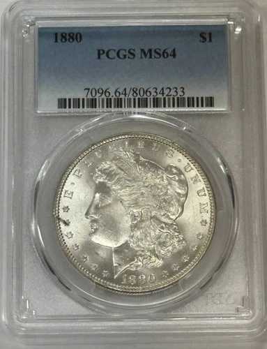 1880年 モルガン銀貨 PCGS MS-64 ホワイト ナイスラスター