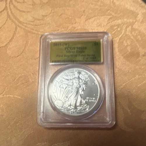 アメリカ造幣局 2015年 シルバーイーグル PCGS MS70 ウェストポイント初撃 1オンス