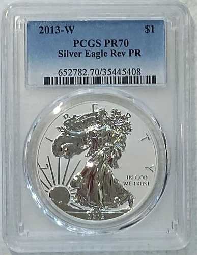 2013-W アメリカン シルバー イーグル ドル - PCGS PR70 リバース プルーフ