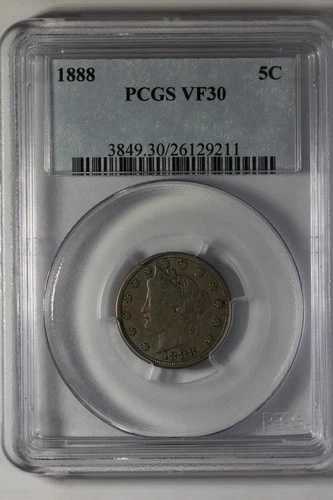 1888年 .05 PCGS VF30 リバティニッケル、Vニッケル、5セントコイン