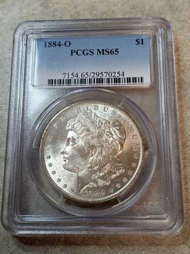 1884-O モルガン・ダラー - MS65 - PCGS - 光沢あり - 若干の変色あり